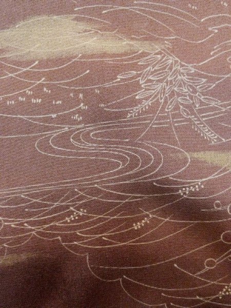 画像6: L1026C  羽織 女性用着物  シルク(正絹) 淡い 薄い 紫色, 花 【中古】 【USED】 【リサイクル】 ★★☆☆☆ (6)