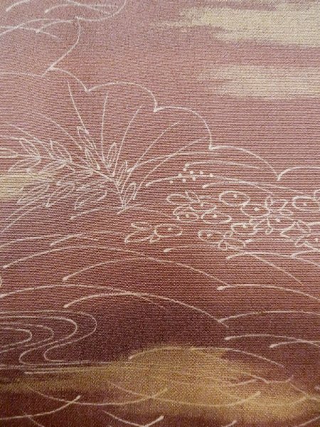 画像7: L1026C  羽織 女性用着物  シルク(正絹) 淡い 薄い 紫色, 花 【中古】 【USED】 【リサイクル】 ★★☆☆☆ (7)