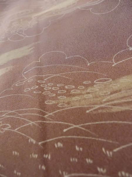 画像9: L1026C  羽織 女性用着物  シルク(正絹) 淡い 薄い 紫色, 花 【中古】 【USED】 【リサイクル】 ★★☆☆☆ (9)