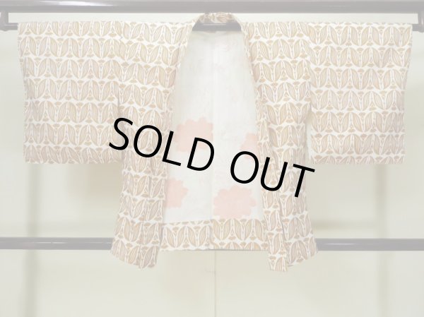 画像1: L1026D Mint  羽織 女性用着物  シルク（正絹） 淡い 薄い 灰色, 抽象的模様 【中古】 【USED】 【リサイクル】 ★★★★☆ (1)