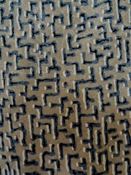 画像6: L1026E  羽織 女性用着物  シルク(正絹)   灰色, 抽象的模様 【中古】 【USED】 【リサイクル】 ★★☆☆☆ (6)