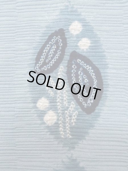 画像6: L1026H Mint  羽織 女性用着物  シルク(正絹)  淡い 水色, 葉 【中古】 【USED】 【リサイクル】 ★★★★☆ (6)