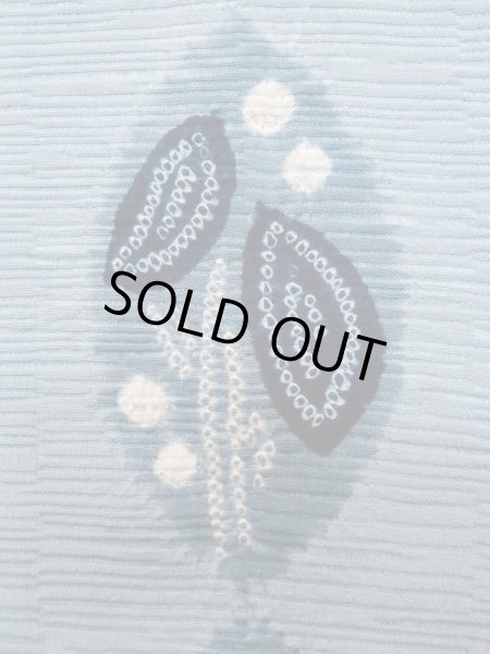 画像7: L1026H Mint  羽織 女性用着物  シルク(正絹)  淡い 水色, 葉 【中古】 【USED】 【リサイクル】 ★★★★☆ (7)