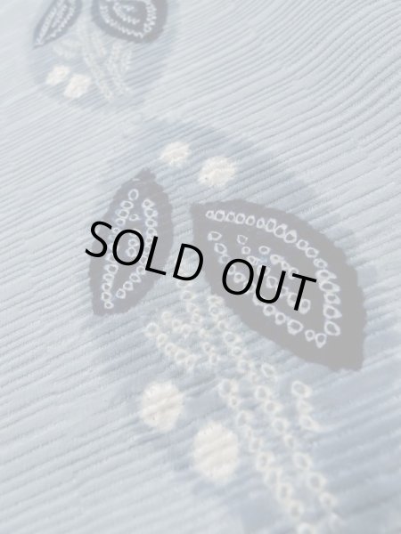 画像10: L1026H Mint  羽織 女性用着物  シルク(正絹)  淡い 水色, 葉 【中古】 【USED】 【リサイクル】 ★★★★☆ (10)