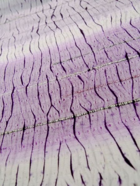 画像8: L1026K Mint  羽織 女性用着物  シルク（正絹） 淡い 薄い 藤色, 抽象的模様 【中古】 【USED】 【リサイクル】 ★★★★☆ (8)