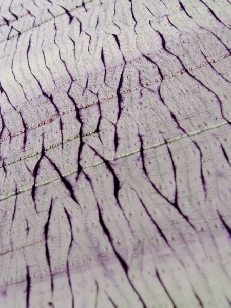 画像9: L1026K Mint  羽織 女性用着物  シルク（正絹） 淡い 薄い 藤色, 抽象的模様 【中古】 【USED】 【リサイクル】 ★★★★☆ (9)