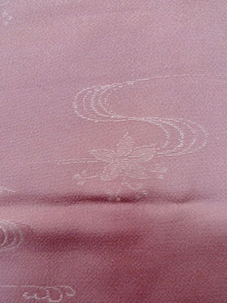 画像6: L1026M  羽織 女性用着物  シルク（正絹）  淡い 桃色, 菊 【中古】 【USED】 【リサイクル】 ★★☆☆☆ (6)