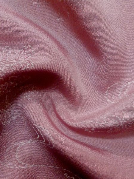 画像12: L1026M  羽織 女性用着物  シルク（正絹）  淡い 桃色, 菊 【中古】 【USED】 【リサイクル】 ★★☆☆☆ (12)