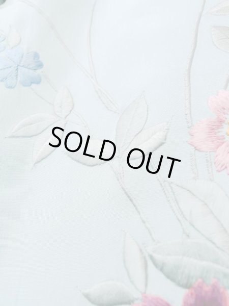 画像7: L1026N  羽織 女性用着物  シルク（正絹）   水色, 花 【中古】 【USED】 【リサイクル】 ★★☆☆☆ (7)