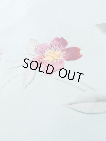 画像9: L1026N  羽織 女性用着物  シルク（正絹）   水色, 花 【中古】 【USED】 【リサイクル】 ★★☆☆☆ (9)