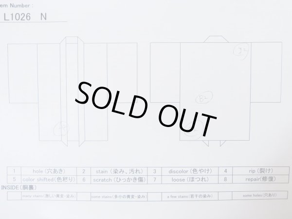 画像13: L1026N  羽織 女性用着物  シルク（正絹）   水色, 花 【中古】 【USED】 【リサイクル】 ★★☆☆☆ (13)