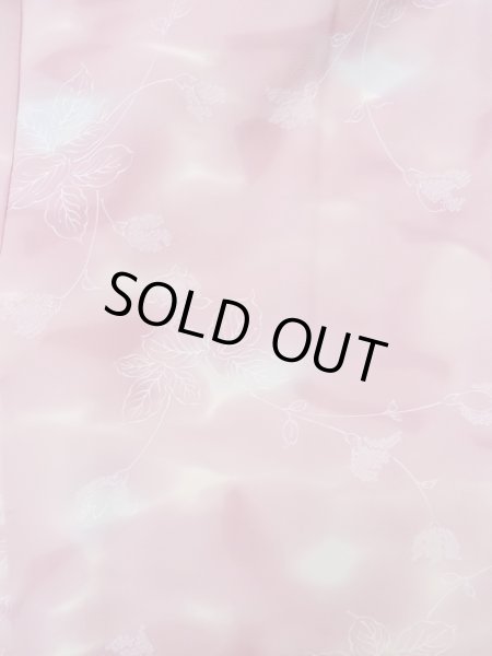 画像3: L1026P  羽織 女性用着物  シルク（正絹）  淡い 桃色, 葉 【中古】 【USED】 【リサイクル】 ★★☆☆☆ (3)