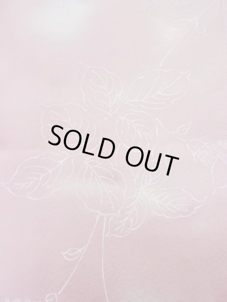 画像5: L1026P  羽織 女性用着物  シルク（正絹）  淡い 桃色, 葉 【中古】 【USED】 【リサイクル】 ★★☆☆☆ (5)