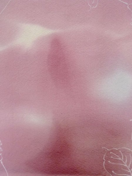 画像7: L1026P  羽織 女性用着物  シルク(正絹)  淡い 桃色, 葉 【中古】 【USED】 【リサイクル】 ★★☆☆☆ (7)