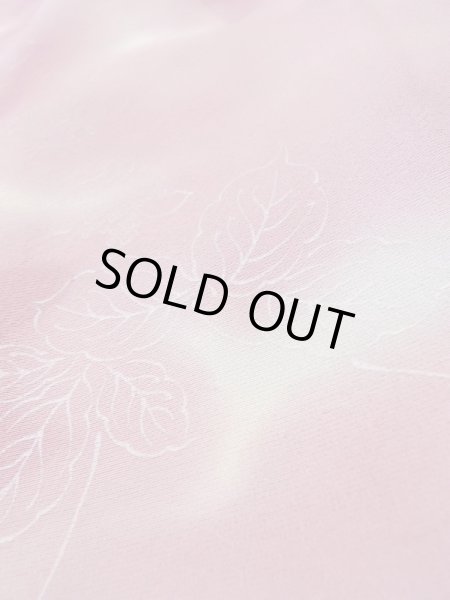 画像8: L1026P  羽織 女性用着物  シルク（正絹）  淡い 桃色, 葉 【中古】 【USED】 【リサイクル】 ★★☆☆☆ (8)