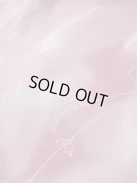 画像10: L1026P  羽織 女性用着物  シルク（正絹）  淡い 桃色, 葉 【中古】 【USED】 【リサイクル】 ★★☆☆☆ (10)