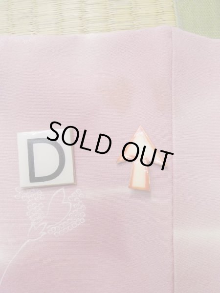 画像17: L1026P  羽織 女性用着物  シルク（正絹）  淡い 桃色, 葉 【中古】 【USED】 【リサイクル】 ★★☆☆☆ (17)