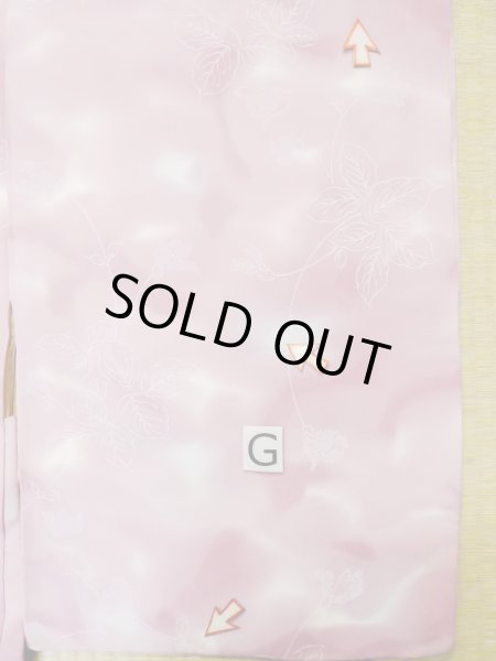 画像20: L1026P  羽織 女性用着物  シルク（正絹）  淡い 桃色, 葉 【中古】 【USED】 【リサイクル】 ★★☆☆☆ (20)