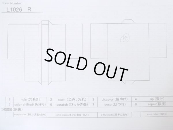 画像13: L1026R  羽織 女性用着物  シルク（正絹）   黒, 花 【中古】 【USED】 【リサイクル】 ★★★☆☆ (13)