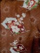 画像3: L1026Z  羽織 女性用着物  シルク（正絹）  淡い 茶色, 花 【中古】 【USED】 【リサイクル】 ★☆☆☆☆ (3)