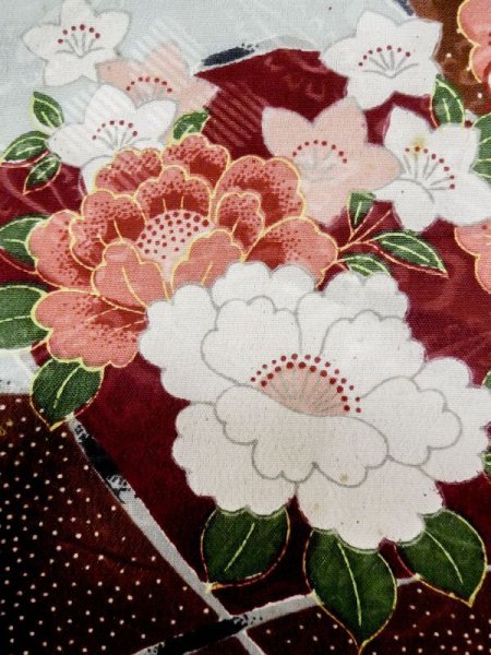 画像5: L1026Z  羽織 女性用着物  シルク(正絹)  淡い 茶色, 花 【中古】 【USED】 【リサイクル】 ★☆☆☆☆ (5)