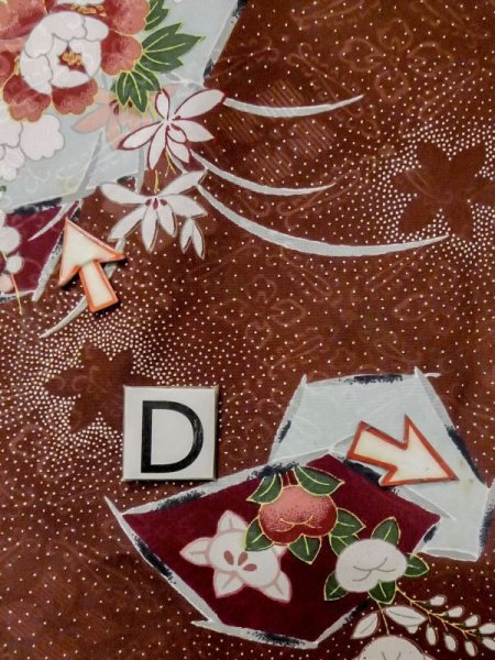 画像18: L1026Z  羽織 女性用着物  シルク(正絹)  淡い 茶色, 花 【中古】 【USED】 【リサイクル】 ★☆☆☆☆ (18)