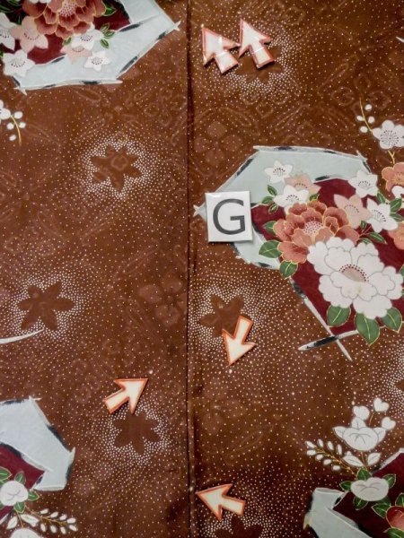 画像21: L1026Z  羽織 女性用着物  シルク(正絹)  淡い 茶色, 花 【中古】 【USED】 【リサイクル】 ★☆☆☆☆ (21)