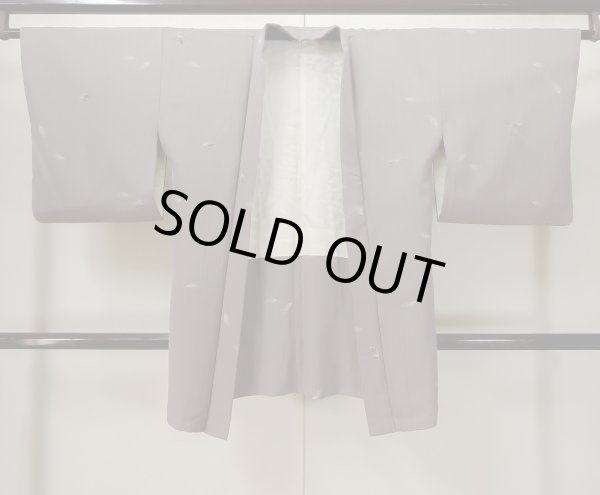 画像1: L1027B  羽織 女性用着物  シルク（正絹）  淡い 紫色, 葉 【中古】 【USED】 【リサイクル】 ★★★☆☆ (1)