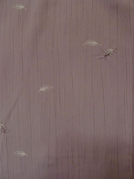 画像4: L1027B  羽織 女性用着物  シルク(正絹)  淡い 紫色, 葉 【中古】 【USED】 【リサイクル】 ★★★☆☆ (4)