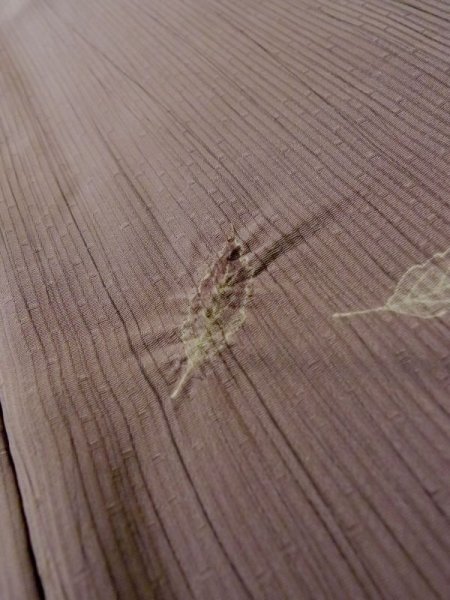 画像8: L1027B  羽織 女性用着物  シルク(正絹)  淡い 紫色, 葉 【中古】 【USED】 【リサイクル】 ★★★☆☆ (8)