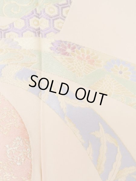 画像6: L1027D  羽織 女性用着物 熨斗 シルク（正絹） 淡い 薄い 桃色, 菊 【中古】 【USED】 【リサイクル】 ★★☆☆☆ (6)