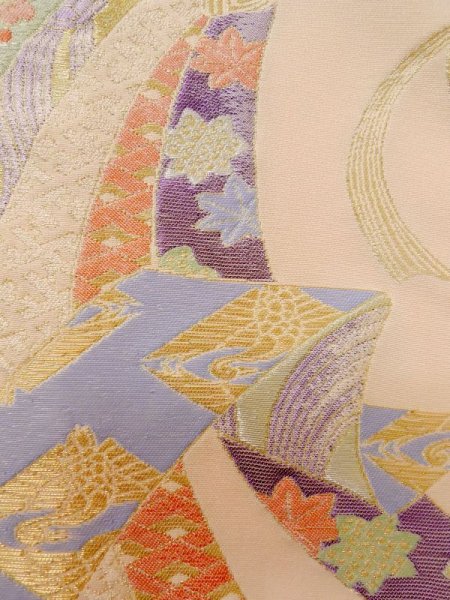 画像7: L1027D  羽織 女性用着物 熨斗 シルク(正絹) 淡い 薄い 桃色, 菊 【中古】 【USED】 【リサイクル】 ★★☆☆☆ (7)