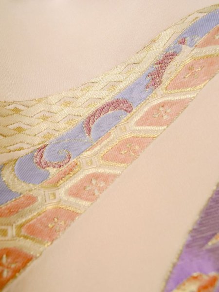 画像9: L1027D  羽織 女性用着物 熨斗 シルク(正絹) 淡い 薄い 桃色, 菊 【中古】 【USED】 【リサイクル】 ★★☆☆☆ (9)