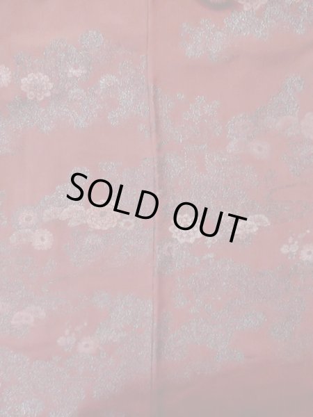 画像3: L1104A  羽織 女性用着物  シルク(正絹)   えんじ, 花 【中古】 【USED】 【リサイクル】 ★★☆☆☆ (3)