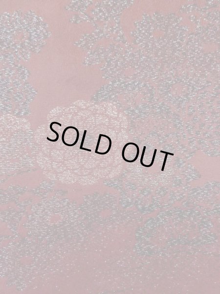 画像5: L1104A  羽織 女性用着物  シルク(正絹)   えんじ, 花 【中古】 【USED】 【リサイクル】 ★★☆☆☆ (5)