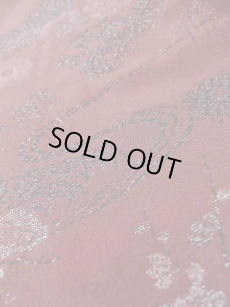 画像7: L1104A  羽織 女性用着物  シルク(正絹)   えんじ, 花 【中古】 【USED】 【リサイクル】 ★★☆☆☆ (7)