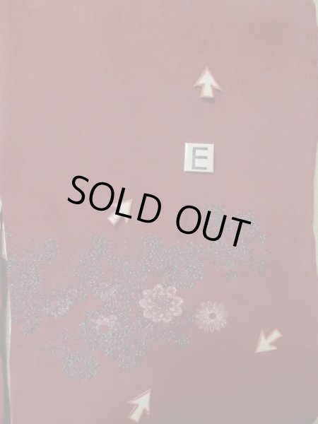 画像17: L1104A  羽織 女性用着物  シルク(正絹)   えんじ, 花 【中古】 【USED】 【リサイクル】 ★★☆☆☆ (17)