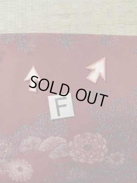 画像18: L1104A  羽織 女性用着物  シルク(正絹)   えんじ, 花 【中古】 【USED】 【リサイクル】 ★★☆☆☆ (18)