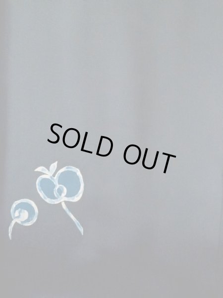 画像5: L1104B  羽織 女性用着物  シルク(正絹)  深い 青, 花 【中古】 【USED】 【リサイクル】 ★★★☆☆ (5)