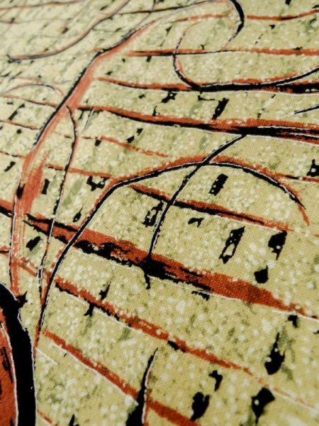 画像9: L1104D  羽織 女性用着物  化繊  淡い 黄色, 抽象的模様 【中古】 【USED】 【リサイクル】 ★☆☆☆☆ (9)