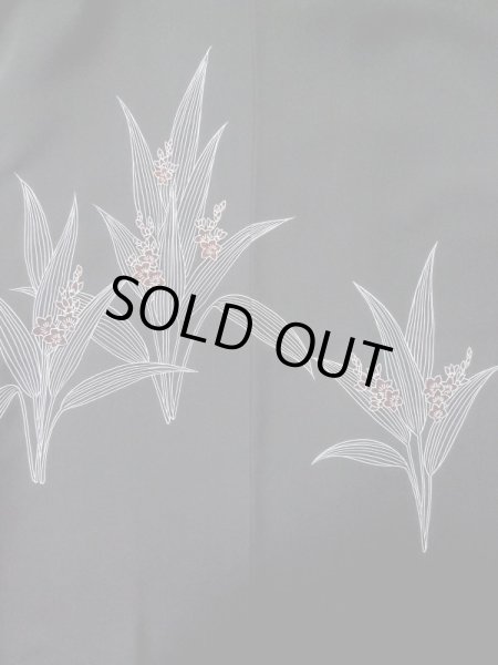 画像3: L1104F Mint  羽織 女性用着物  シルク(正絹)   黒, 花 【中古】 【USED】 【リサイクル】 ★★★★★ (3)