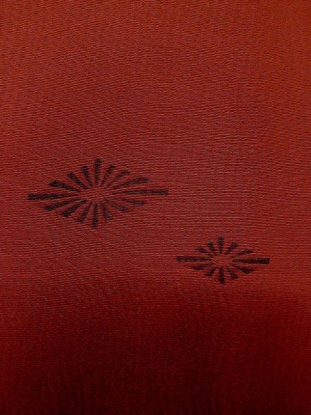 画像5: L1104G  羽織 女性用着物  シルク(正絹)   赤色, 菱 【中古】 【USED】 【リサイクル】 ★★★☆☆ (5)
