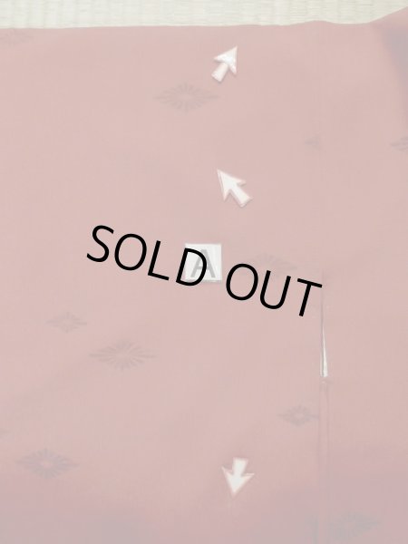 画像14: L1104G  羽織 女性用着物  シルク（正絹）   赤色, 菱 【中古】 【USED】 【リサイクル】 ★★★☆☆ (14)