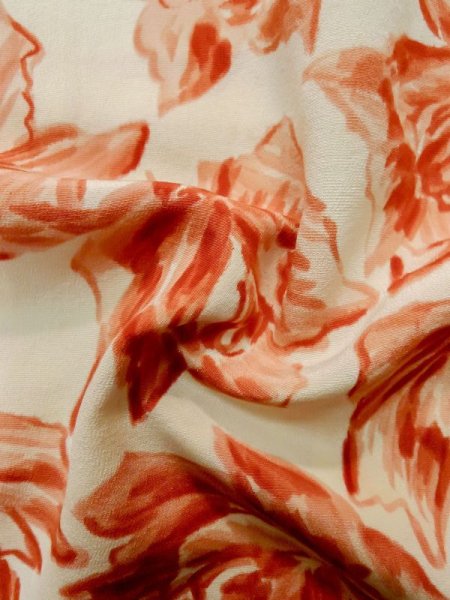 画像12: L1104J  羽織 女性用着物  シルク(正絹)   アイボリー, バラ 【中古】 【USED】 【リサイクル】 ★★☆☆☆ (12)