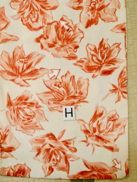 画像21: L1104J  羽織 女性用着物  シルク(正絹)   アイボリー, バラ 【中古】 【USED】 【リサイクル】 ★★☆☆☆ (21)