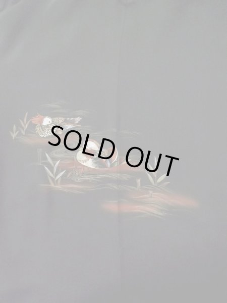 画像3: L1104M Mint  羽織 女性用着物  シルク（正絹）   黒, 鳥 【中古】 【USED】 【リサイクル】 ★★★★★ (3)