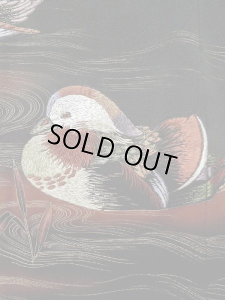 画像4: L1104M Mint  羽織 女性用着物  シルク（正絹）   黒, 鳥 【中古】 【USED】 【リサイクル】 ★★★★★ (4)