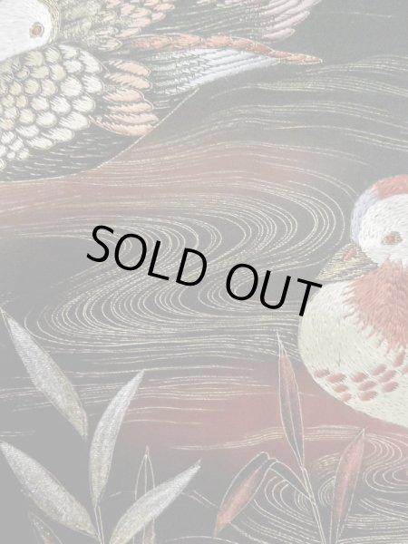 画像6: L1104M Mint  羽織 女性用着物  シルク（正絹）   黒, 鳥 【中古】 【USED】 【リサイクル】 ★★★★★ (6)