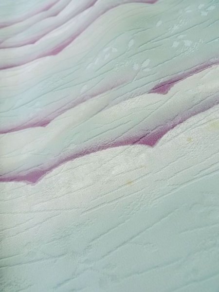 画像8: L1104N  羽織 女性用着物  シルク(正絹)   水色, 雲 【中古】 【USED】 【リサイクル】 ★★☆☆☆ (8)