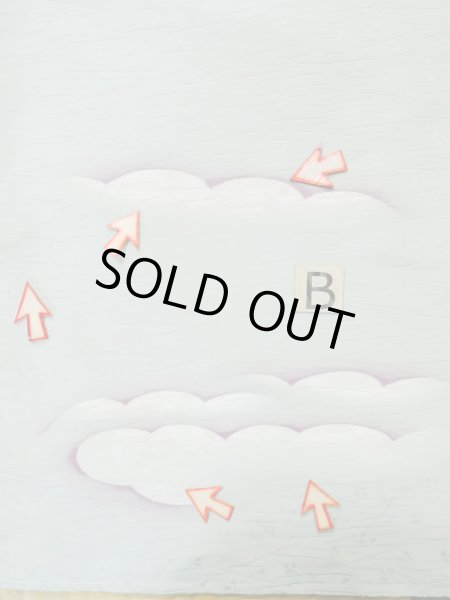 画像14: L1104N  羽織 女性用着物  シルク（正絹）   水色, 雲 【中古】 【USED】 【リサイクル】 ★★☆☆☆ (14)